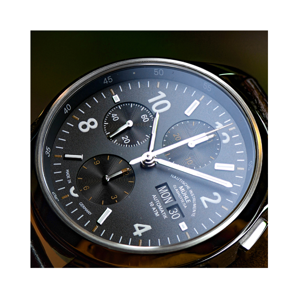 Men's watch / unisex MÜHLE-GLASHÜTTE, Lunova Chronograph / 42.3mm, SKU: M1-43-06-LB | timeolution.com