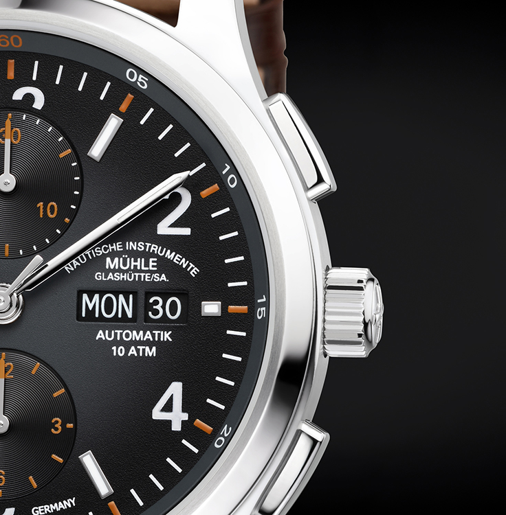 Men's watch / unisex MÜHLE-GLASHÜTTE, Lunova Chronograph / 42.3mm, SKU: M1-43-06-LB | timeolution.com