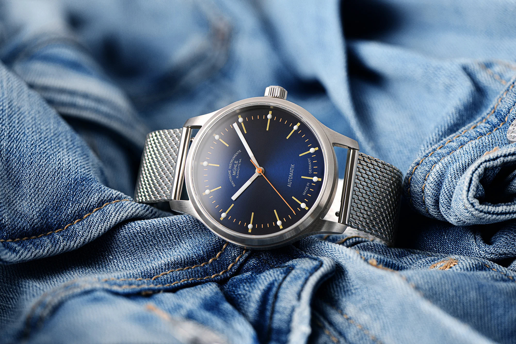 Men's watch / unisex  MÜHLE-GLASHÜTTE, Panova Blue / 40mm, SKU: M1-40-72-MB | timeolution.com