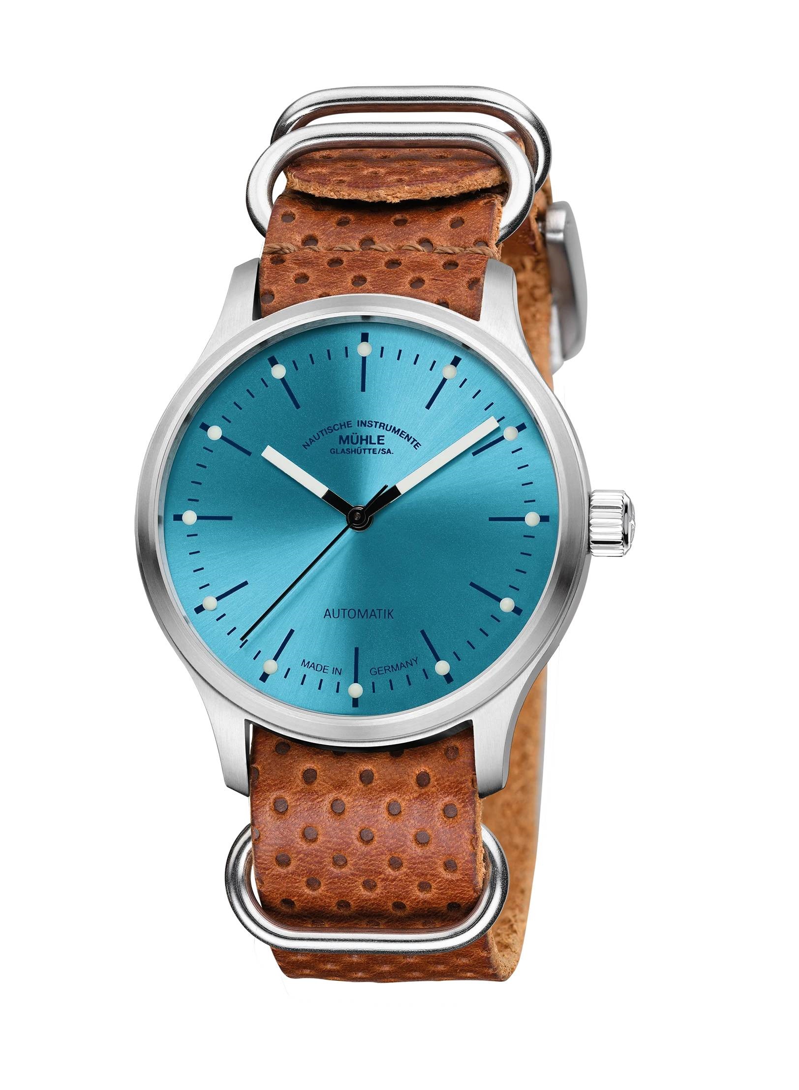 Men's watch / unisex  MÜHLE-GLASHÜTTE, Panova Turquoise Blue / 40mm, SKU: M1-40-79-NB-L-I | timeolution.com