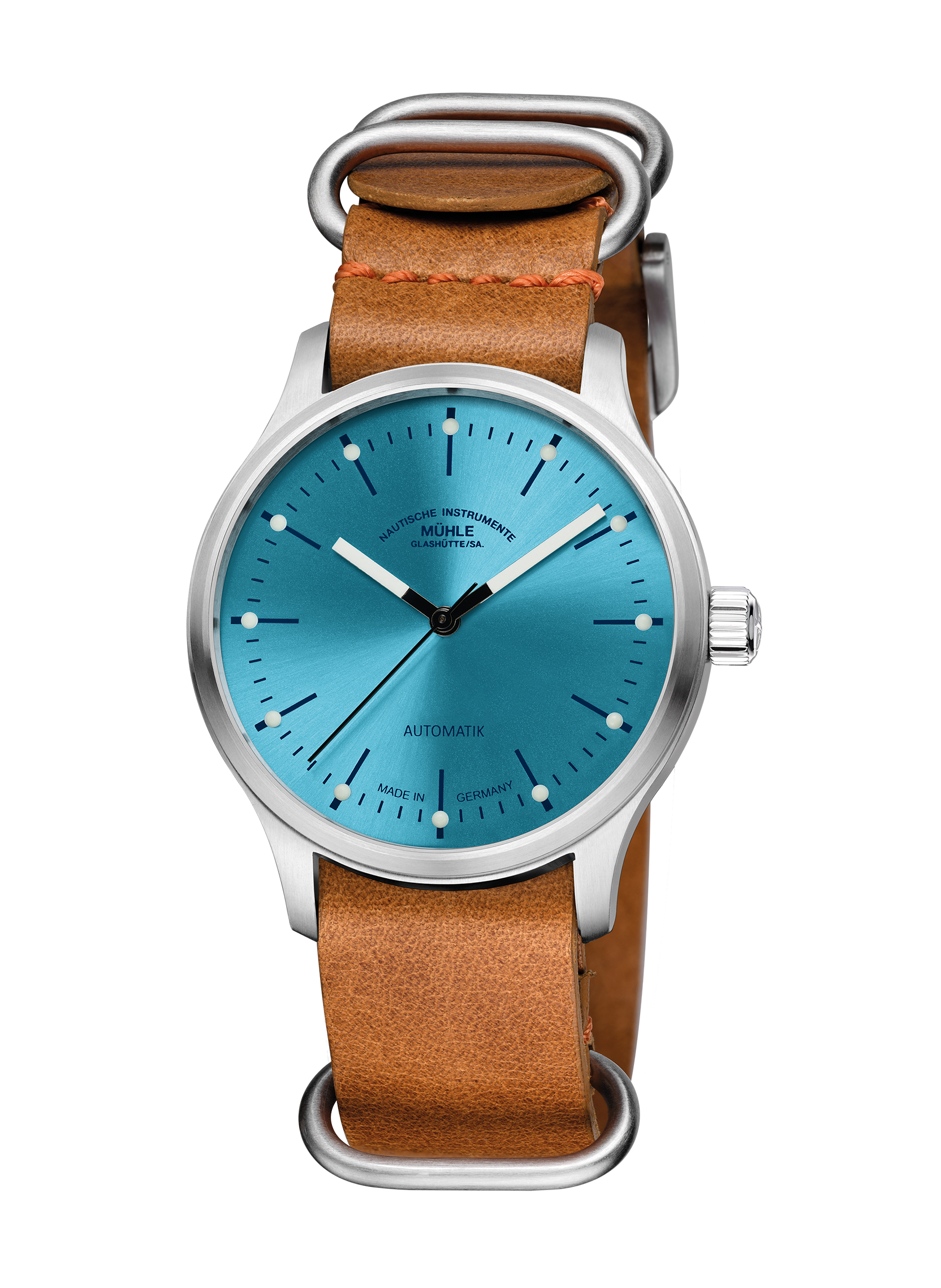 Men's watch / unisex  MÜHLE-GLASHÜTTE, Panova Turquoise Blue / 40mm, SKU: M1-40-79-NB-L-II | timeolution.com