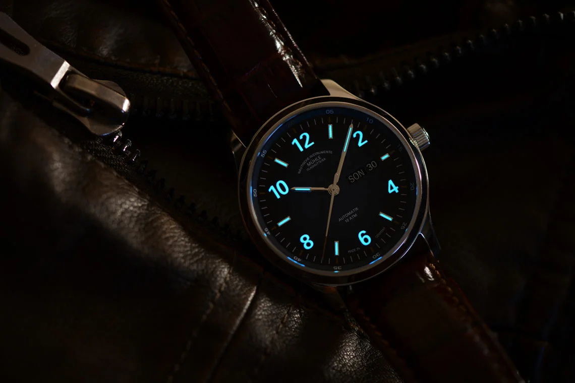 Men's watch / unisex MÜHLE-GLASHÜTTE, Lunova Day/Date / 42.3mm, SKU: M1-43-26-LB-II | timeolution.com