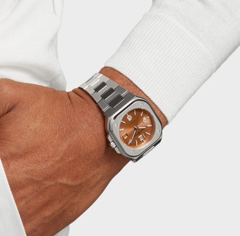 Men's watch / unisex BELL & ROSS, BR 05 Copper Brown / 40mm, SKU: BR05A-BR-ST/SST | timeolution.com