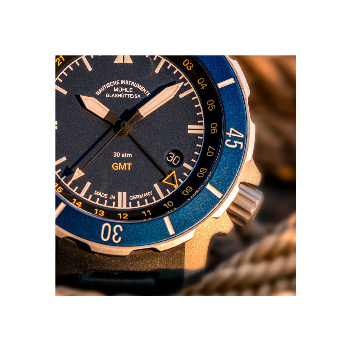 Men's watch / unisex  MÜHLE-GLASHÜTTE, S.A.R. Seebataillon GMT / 45mm, SKU: M1-28-62-KB | timeolution.com