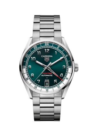 Men's watch / unisex TAG HEUER, Carrera Day Twin-Time / 41mm, SKU: WDA2114.BA0043 | timeolution.com
