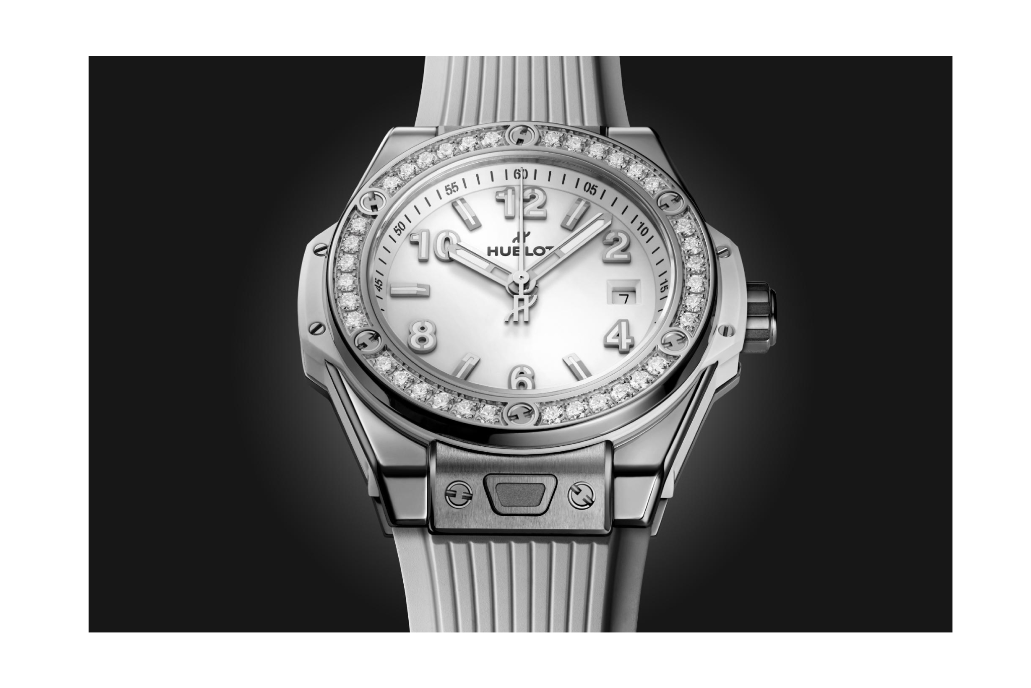 Ladies' watch HUBLOT, Big Bang One Click Steel White Diamonds / 33mm, SKU: 485.SE.2010.RW.1204 | timeolution.com