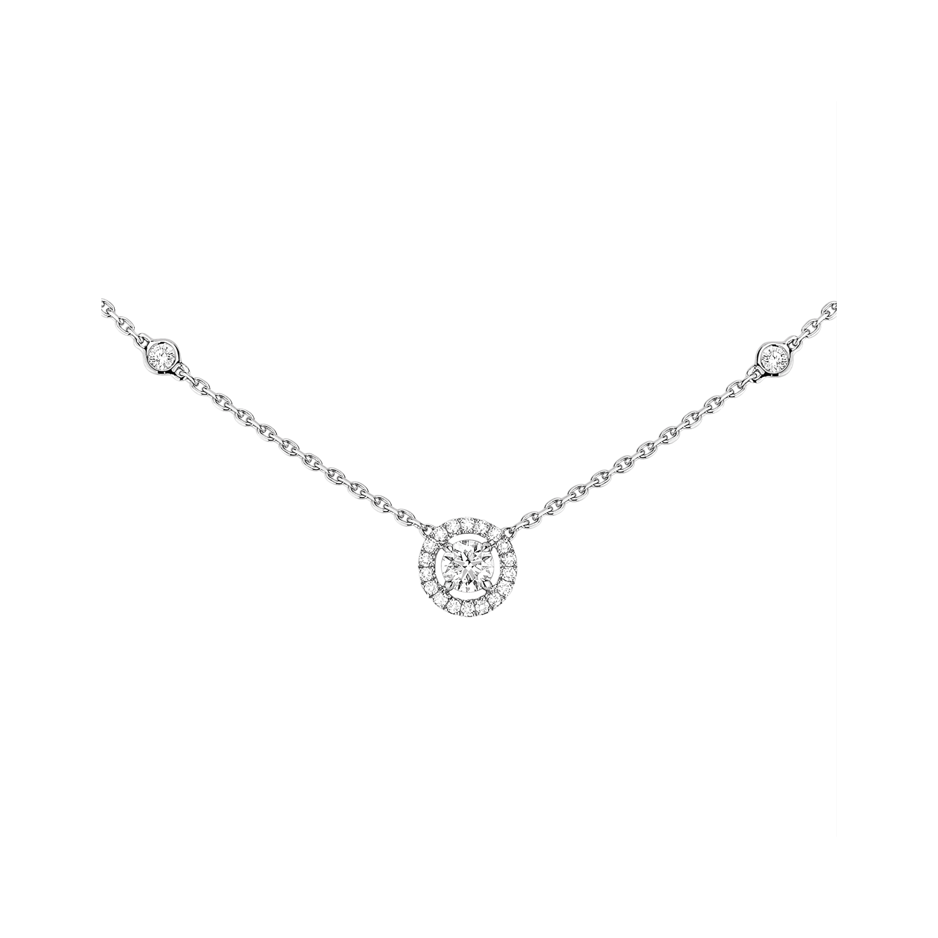 Women Jewellery MESSIKA, Joy Rond 0.20ct Diamond White Gold Necklace, SKU: 04281-WG | timeolution.com