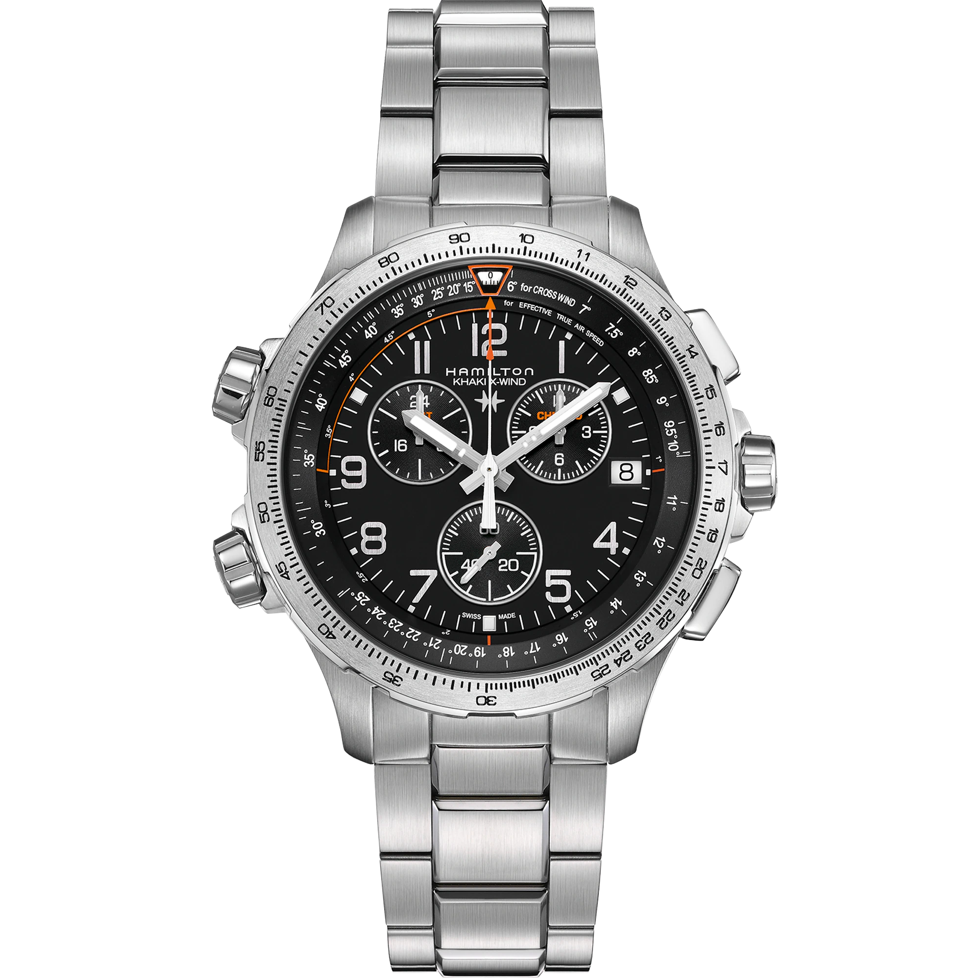 Men's watch / unisex  HAMILTON, Khaki Aviation X-Wind GMT Chrono Quartz / 46mm, SKU: H77912135 | timeolution.com