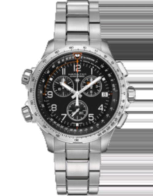 Men's watch / unisex  HAMILTON, Khaki Aviation X-Wind GMT Chrono Quartz / 46mm, SKU: H77912135 | timeolution.com