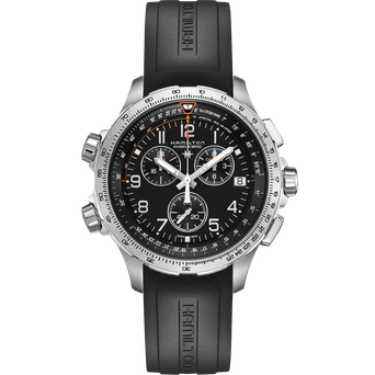 Men's watch / unisex  HAMILTON, Khaki Aviation X-Wind GMT Chrono Quartz / 46mm, SKU: H77912335 | timeolution.com