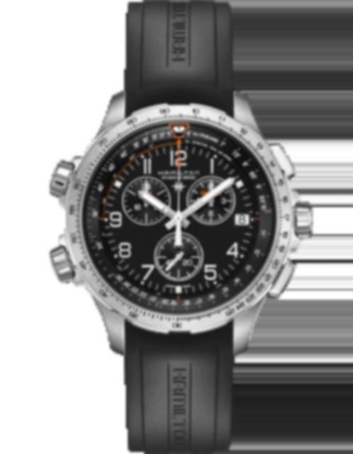 Men's watch / unisex  HAMILTON, Khaki Aviation X-Wind GMT Chrono Quartz / 46mm, SKU: H77912335 | timeolution.com