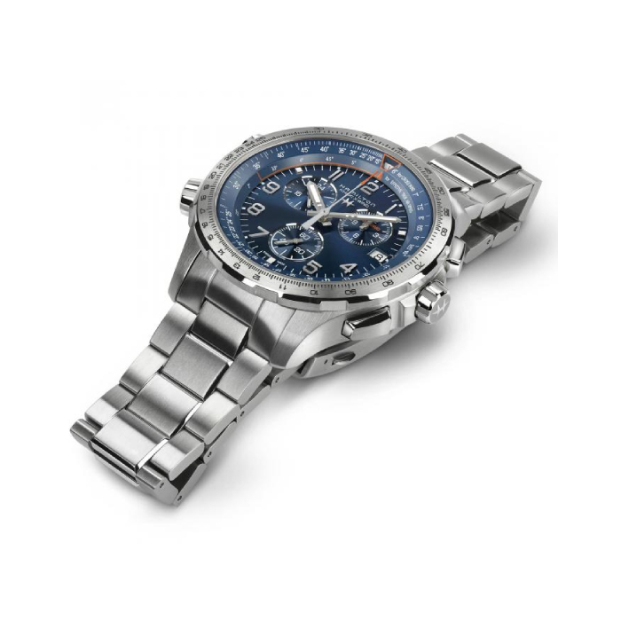 Men's watch / unisex  HAMILTON, Khaki Aviation X-Wind GMT Chrono Quartz / 46mm, SKU: H77922141 | timeolution.com