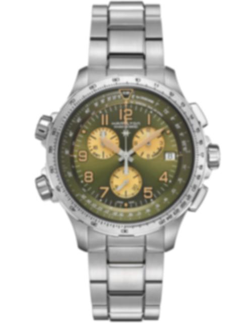 Men's watch / unisex  HAMILTON, Khaki Aviation X-Wind GMT Chrono Quartz / 46mm, SKU: H77932160 | timeolution.com