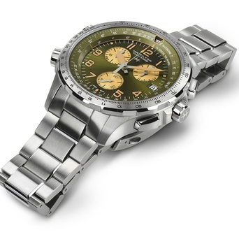 Men's watch / unisex  HAMILTON, Khaki Aviation X-Wind GMT Chrono Quartz / 46mm, SKU: H77932160 | timeolution.com