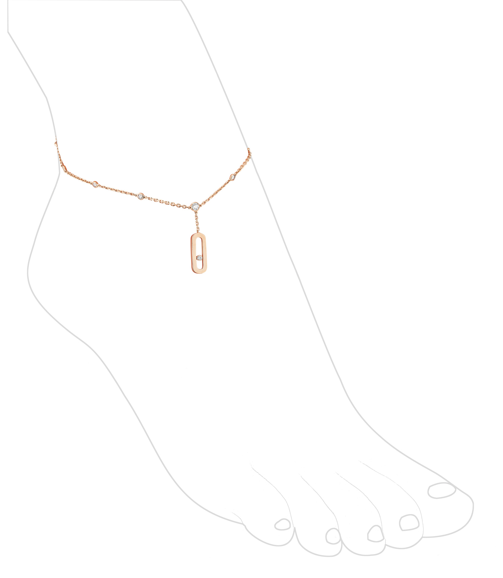 Women Jewellery MESSIKA, Ankle Bracelet Move Uno, SKU: 10100-PG | timeolution.com
