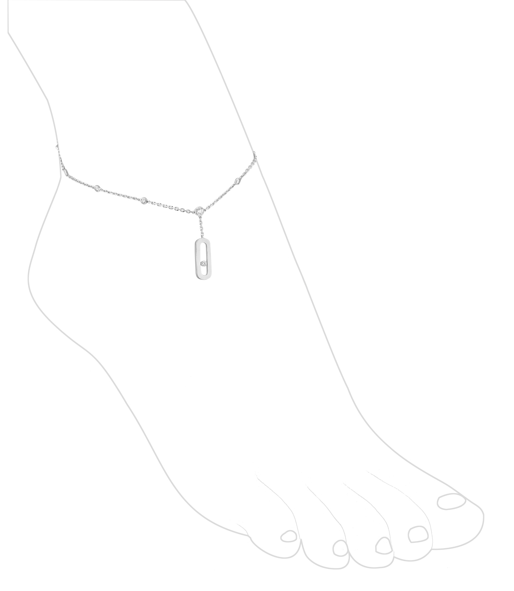 Women Jewellery MESSIKA, Ankle Bracelet Move Uno, SKU: 10100-WG | timeolution.com